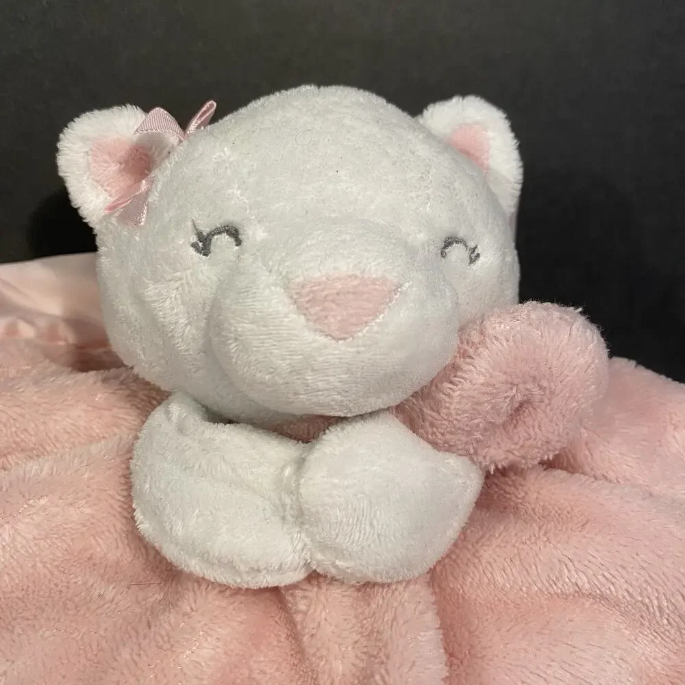 Carter's Baby Lovey Pink White Teddy Bear Soother